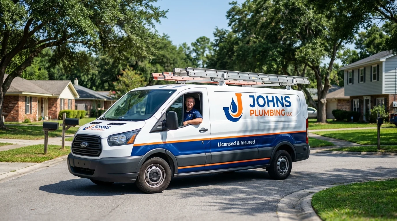 Johns Plumbing LLC service van in Plainfield, NJ